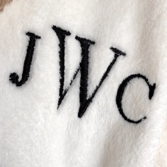 Pottery Barn Ombré Cream & Brown Faux Fur Trim Women’s Plush Bath Robe M - Picture 11 of 13